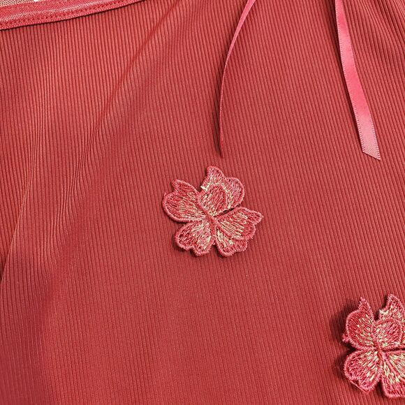 Y2K Fairy Babydoll Maxi Slip Dress M Embroidered Sheer Mesh Dainty Coquette - Picture 6 of 13